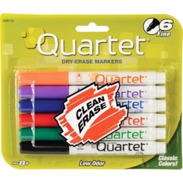 Quartet Marker, Dryerase, Lo, Fine, 6PK QRT659511